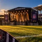 M. Pokora en showcase vendredi après Toulouse Olympique - Hull FC